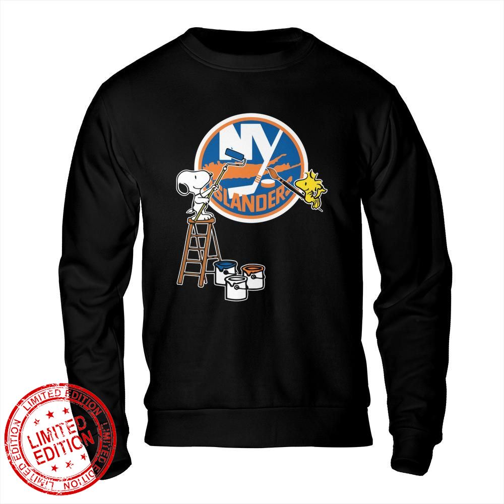 New York Islanders Snoopy and Woodstock Painting Logo Shirt