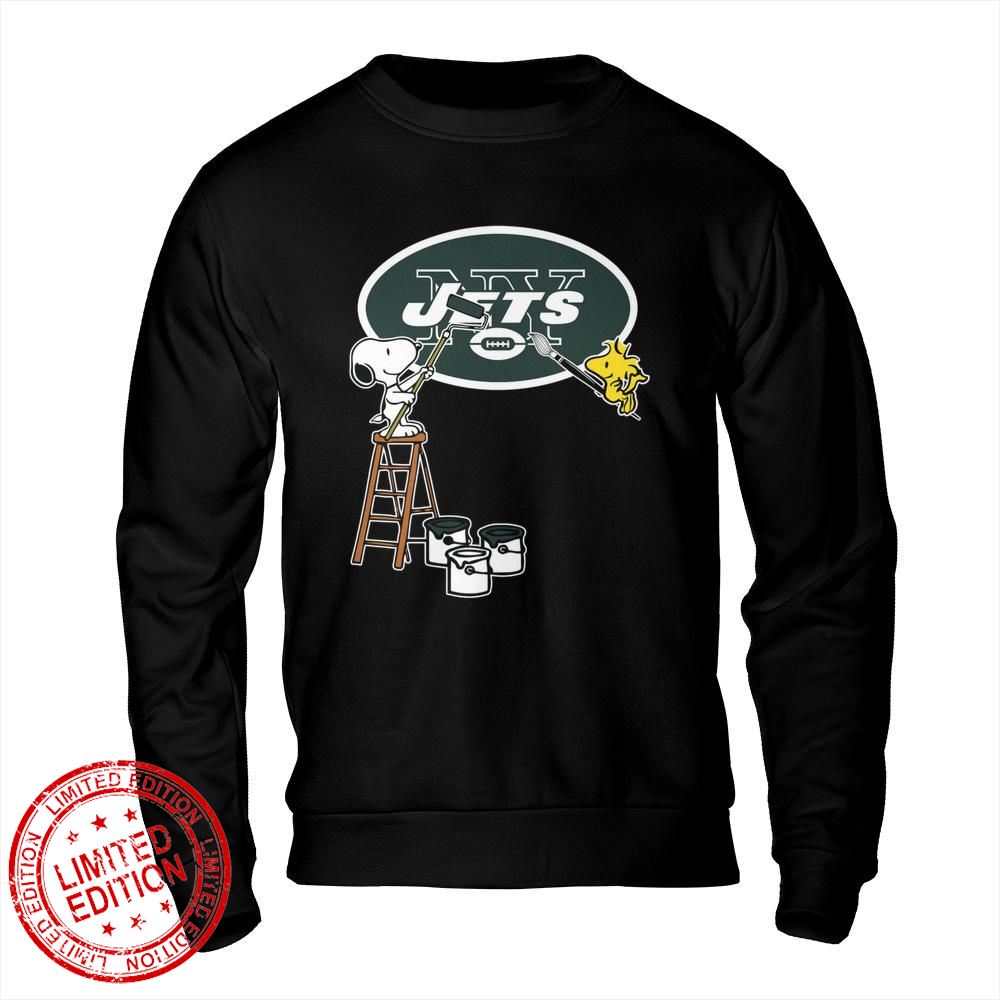 New York Jets Snoopy and Woodstock Painting Logo Shirt