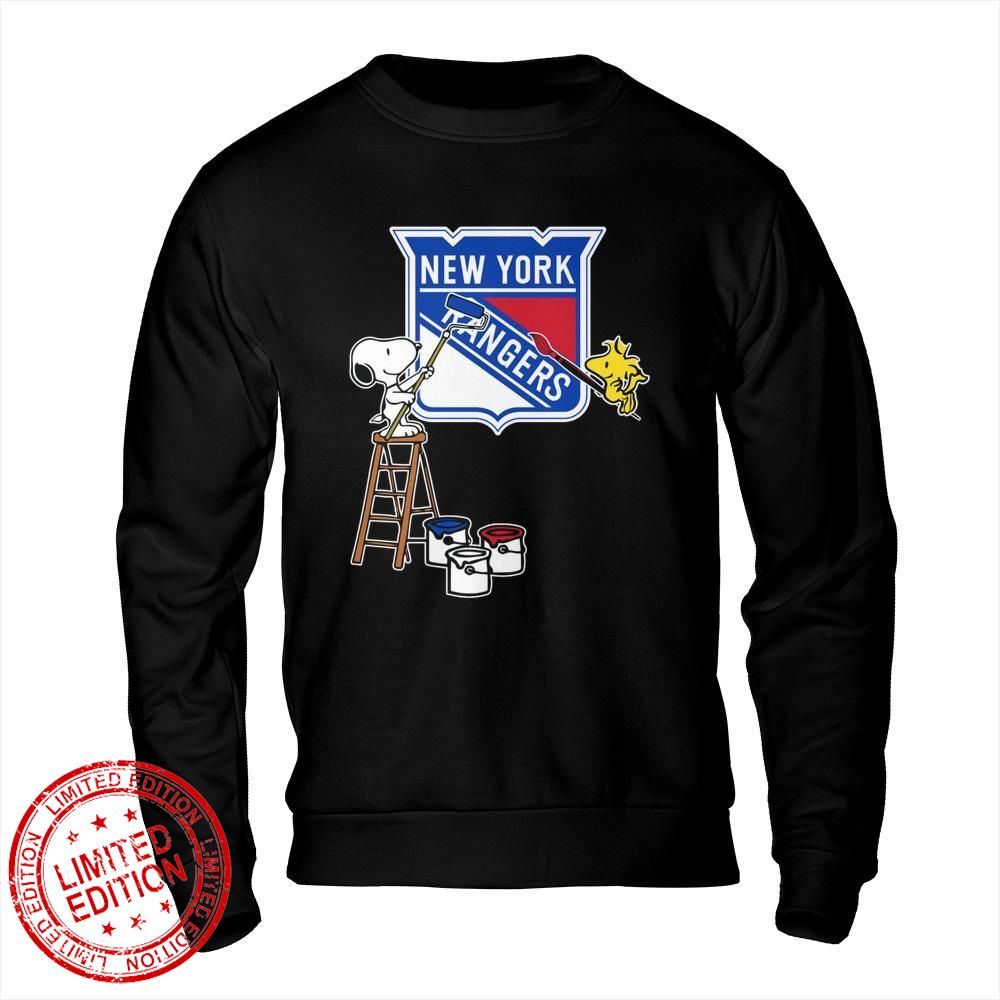 New York Rangers Snoopy and Woodstock Painting Logo Shirt