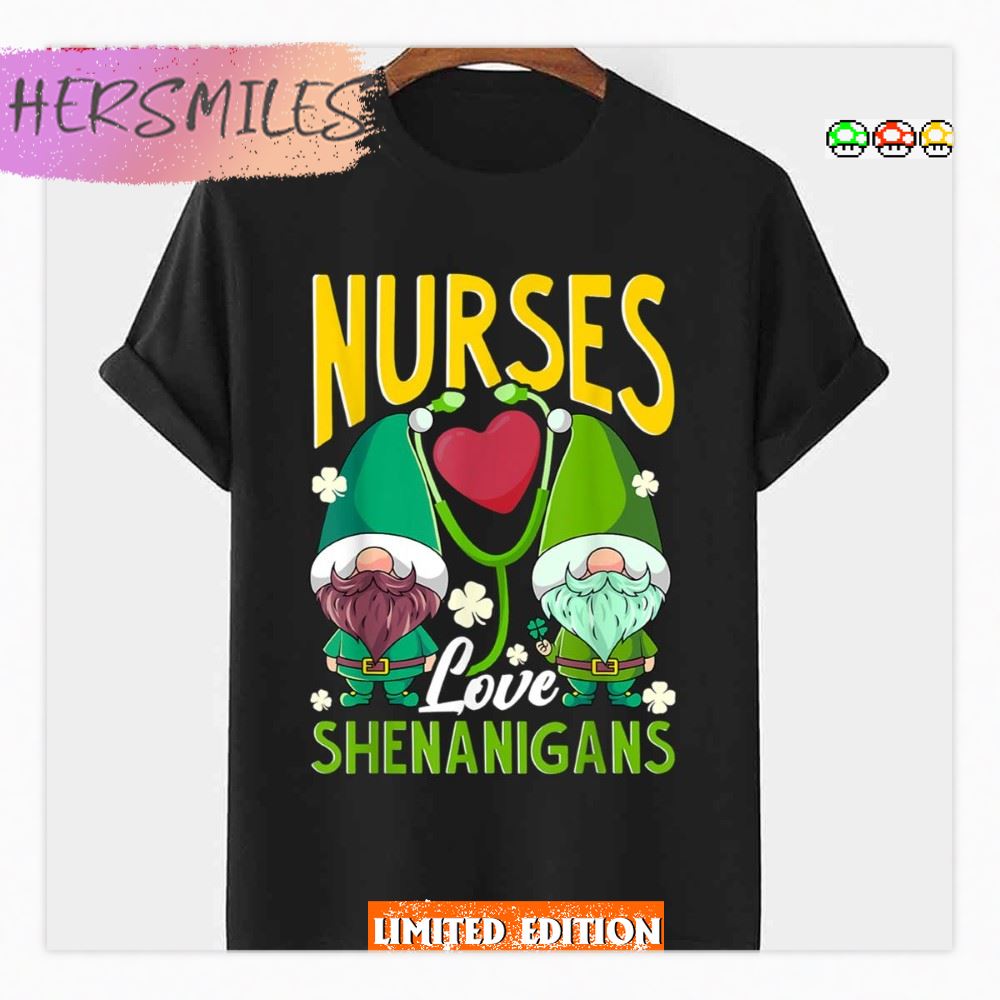 Nurses Love Shenanigans St Patricks Day Nurse Cute Art Shirt