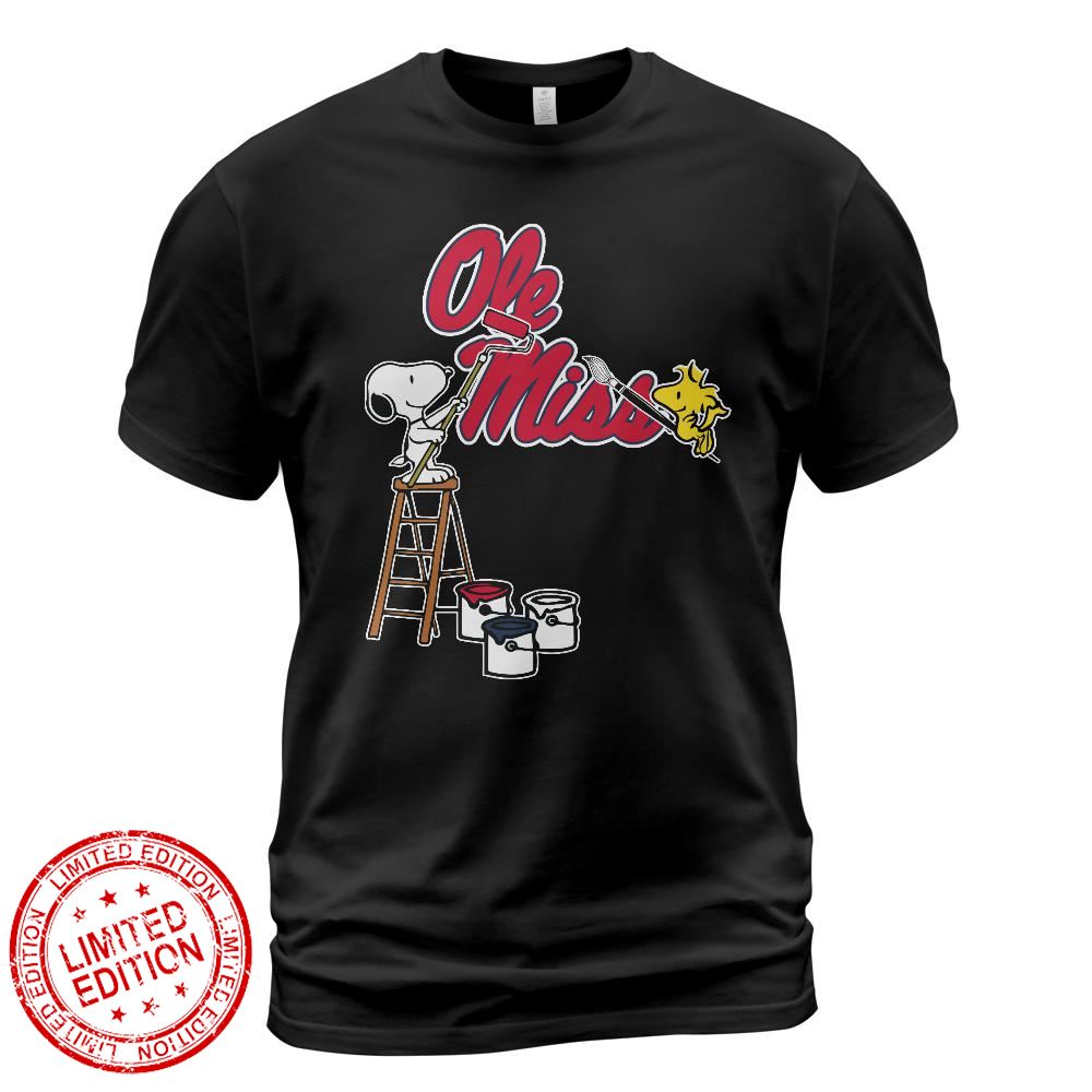 Ole Miss Rebels Snoopy and Woodstock Painting Logo Shirt