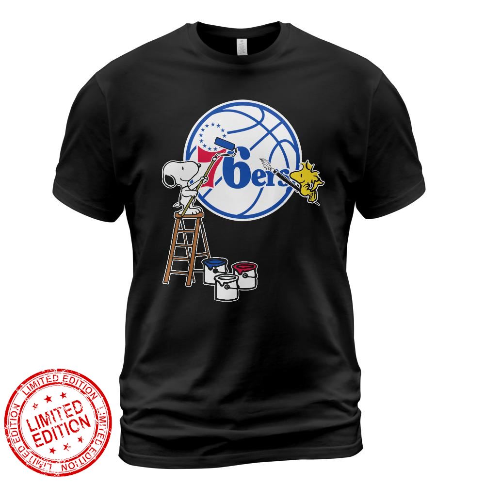 Philadelphia 76ers Snoopy and Woodstock Painting Logo Shirt