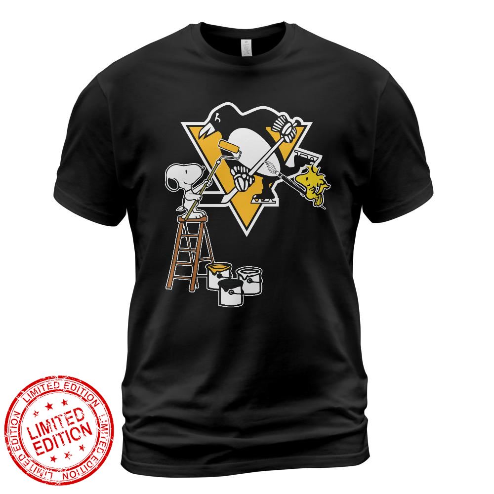 Pittsburgh Penguins Snoopy and Woodstock Painting Logo Shirt