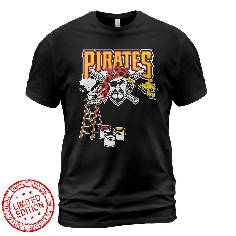 Pittsburgh Pirates Snoopy and Woodstock Painting Logo Shirt