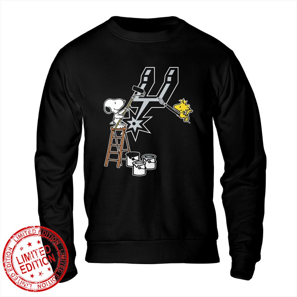San Antonio Spurs Snoopy and Woodstock Painting Logo Shirt