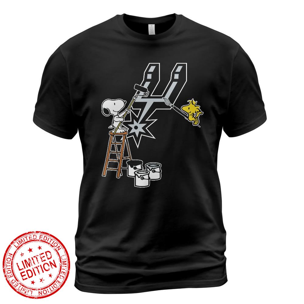 San Antonio Spurs Snoopy and Woodstock Painting Logo Shirt