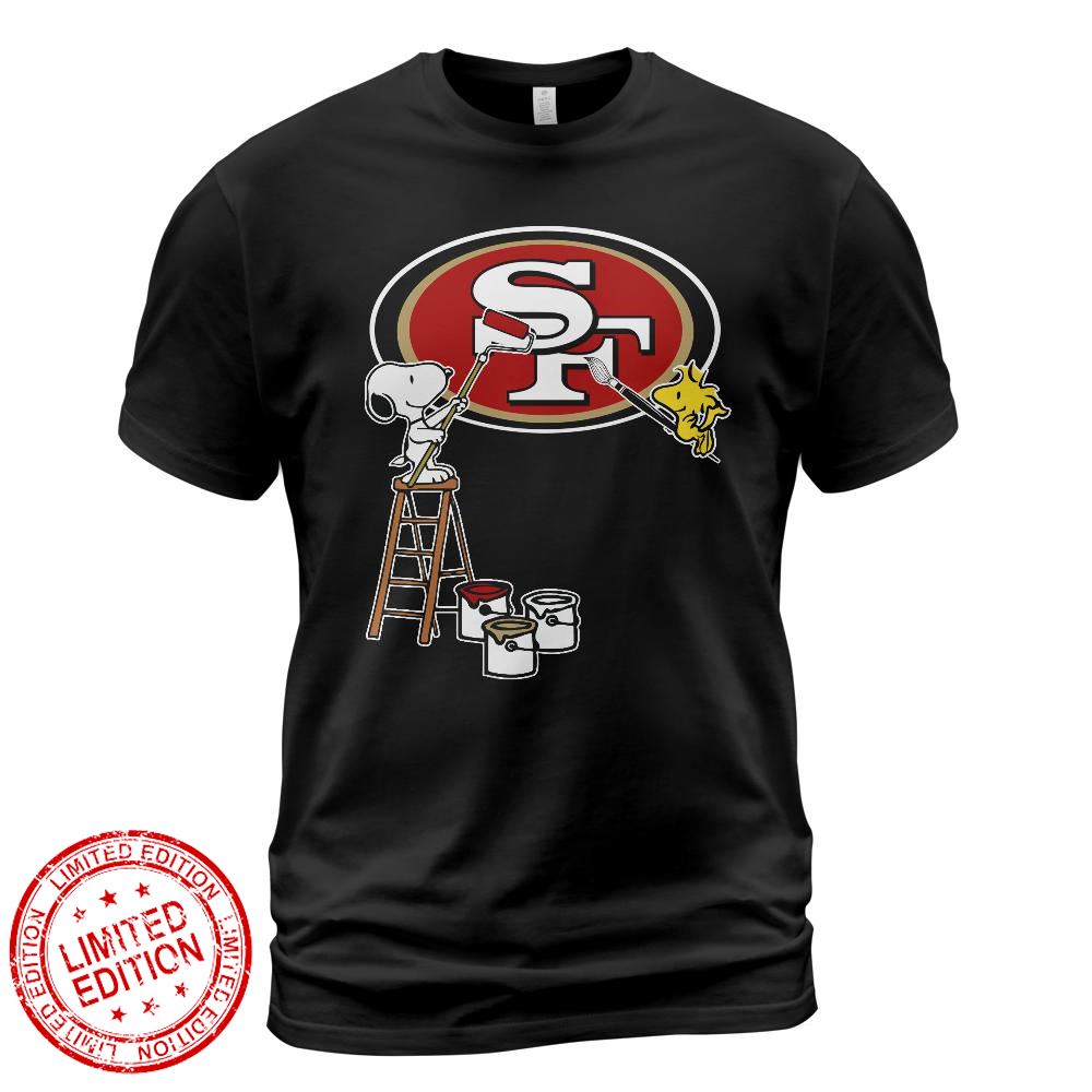 San Francisco 49ers Snoopy and Woodstock Painting Logo Shirt