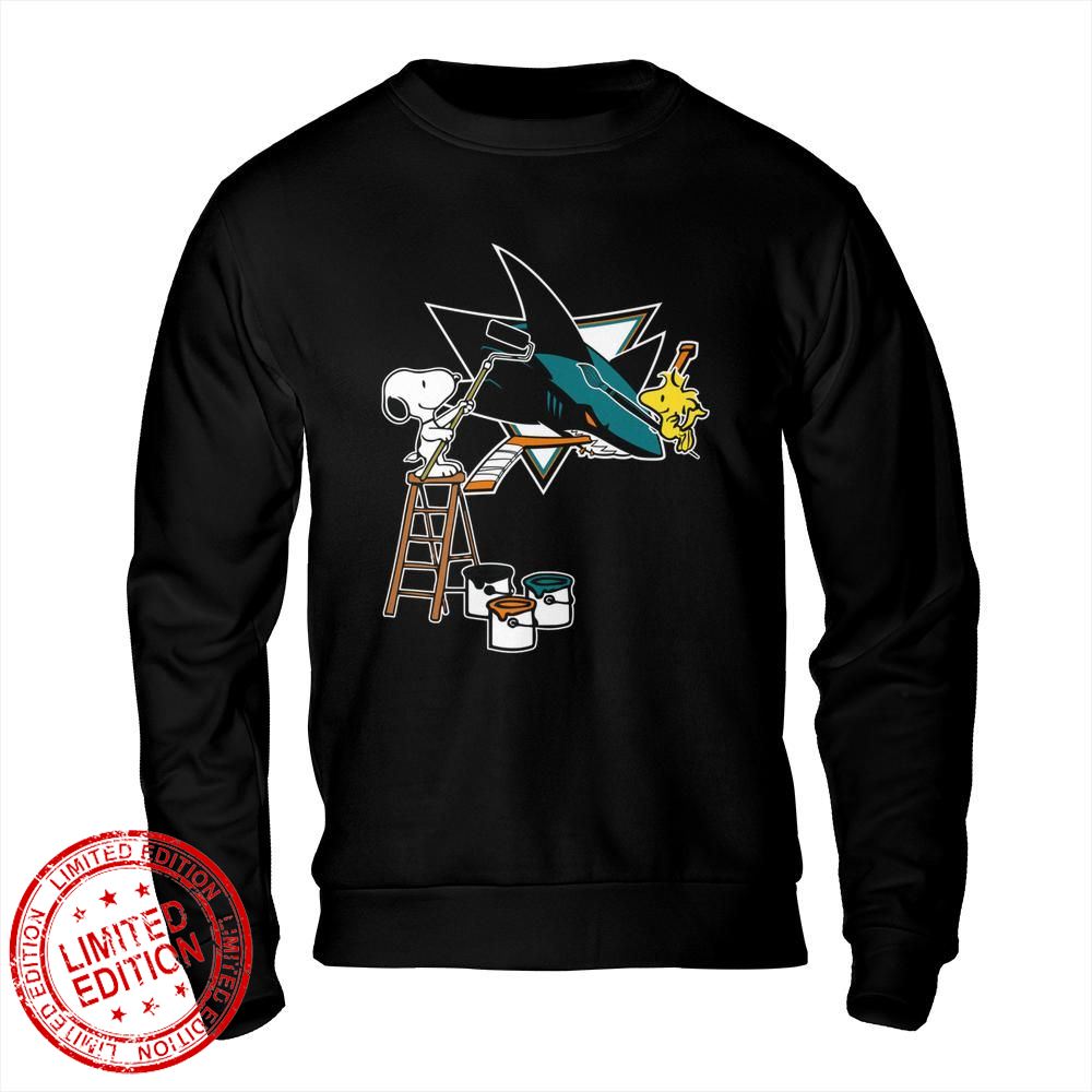 San Jose Sharks Snoopy and Woodstock Painting Logo Shirt