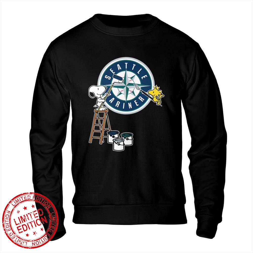 Seattle Mariners Snoopy and Woodstock Painting Logo Shirt