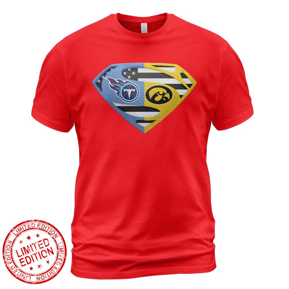 Tennessee Titans Iowa Hawkeyes Superman Logo Us Flag Shirt