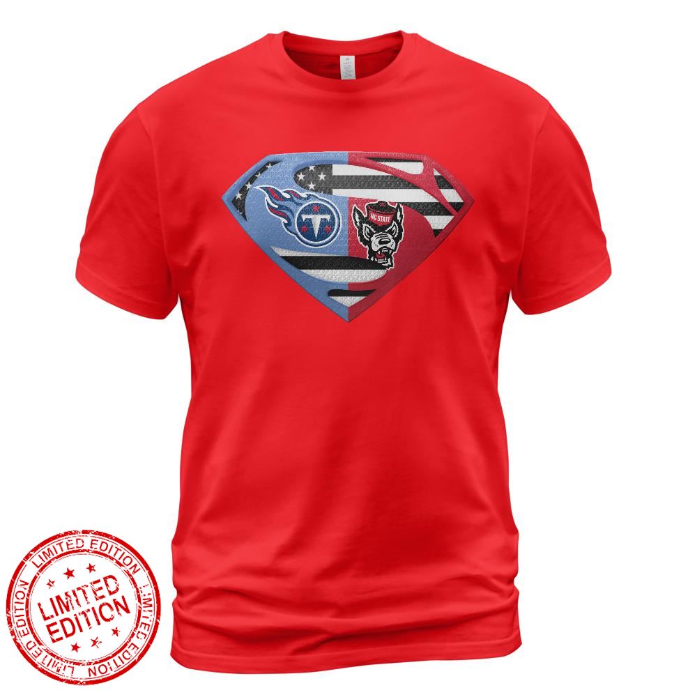 Tennessee Titans Nc State Wolfpack Superman Logo Us Flag Shirt