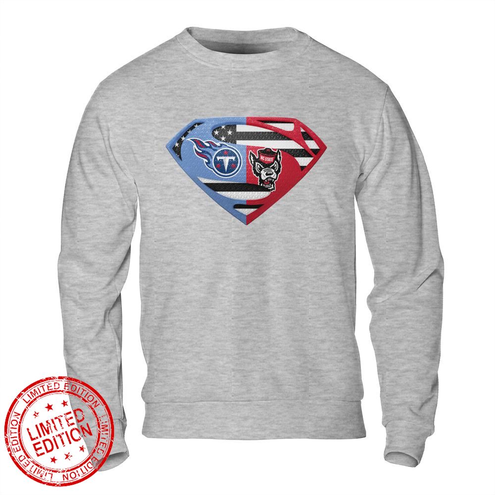 Tennessee Titans Nc State Wolfpack Superman Logo Us Flag Shirt