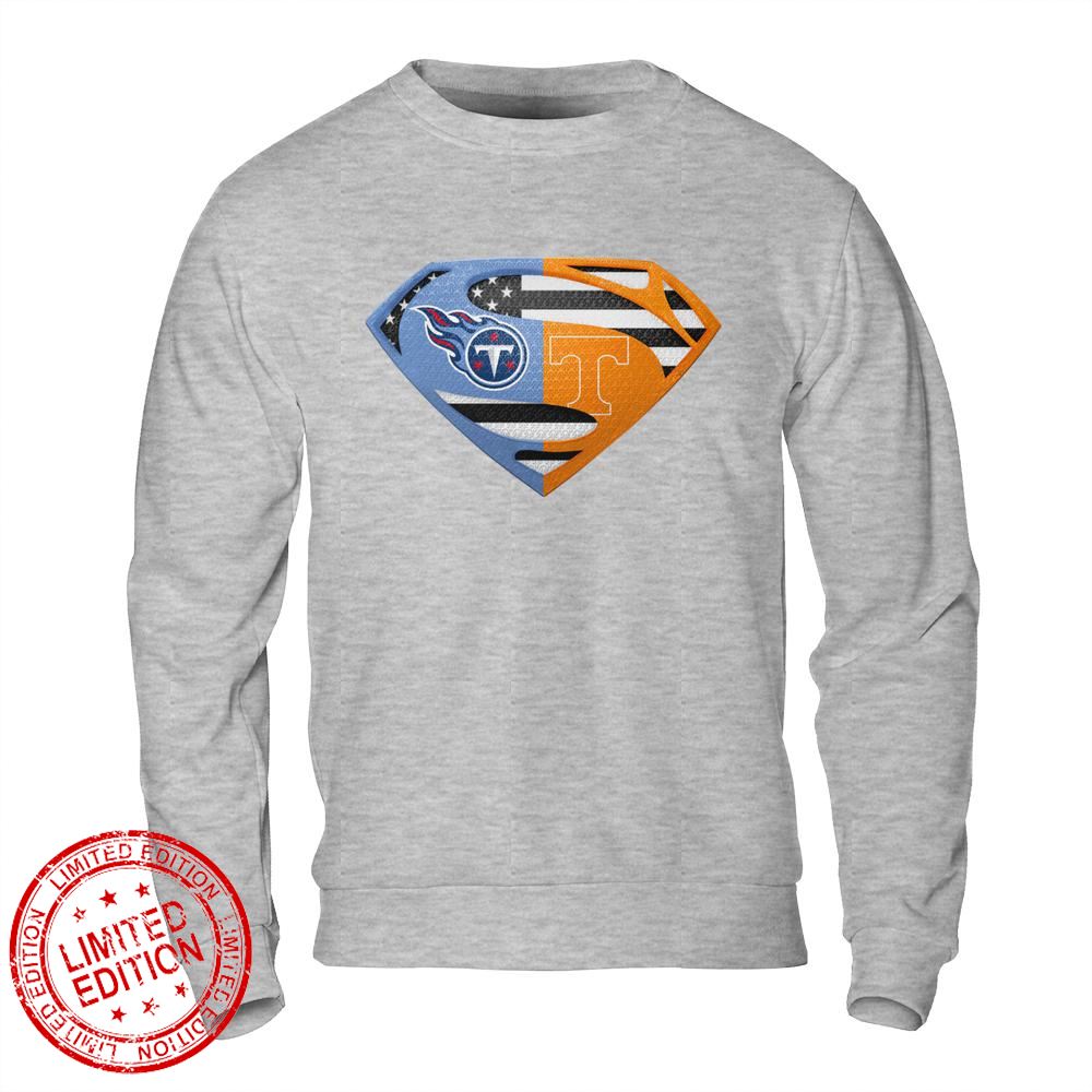 Tennessee Titans Tennessee Volunteers Superman Logo Us Flag Shirt