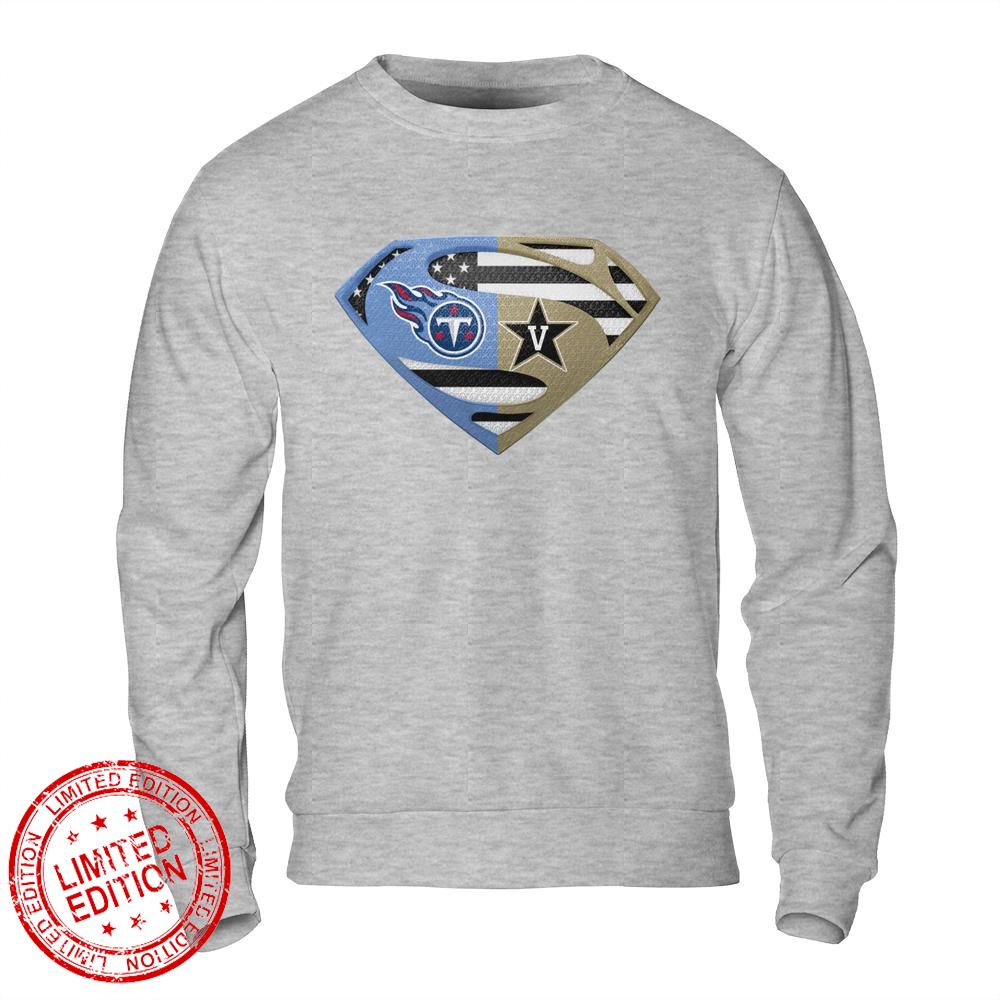 Tennessee Titans Vanderbilt Commodores Superman Logo Us Flag Shirt