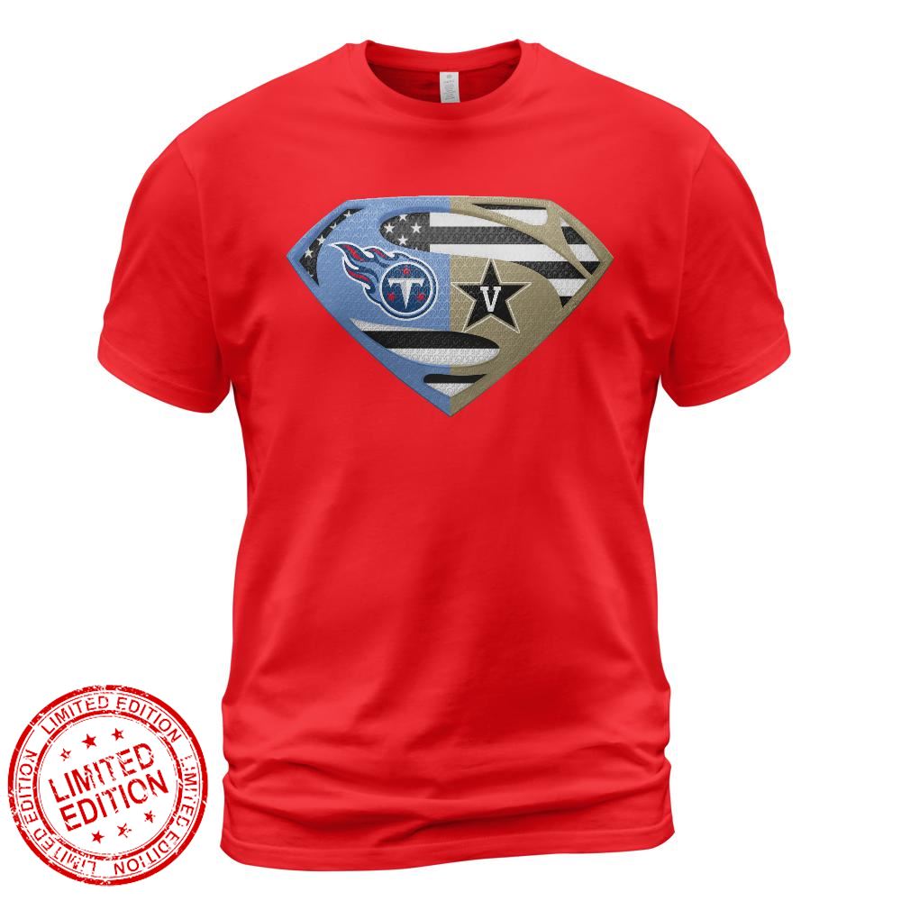 Tennessee Titans Vanderbilt Commodores Superman Logo Us Flag Shirt