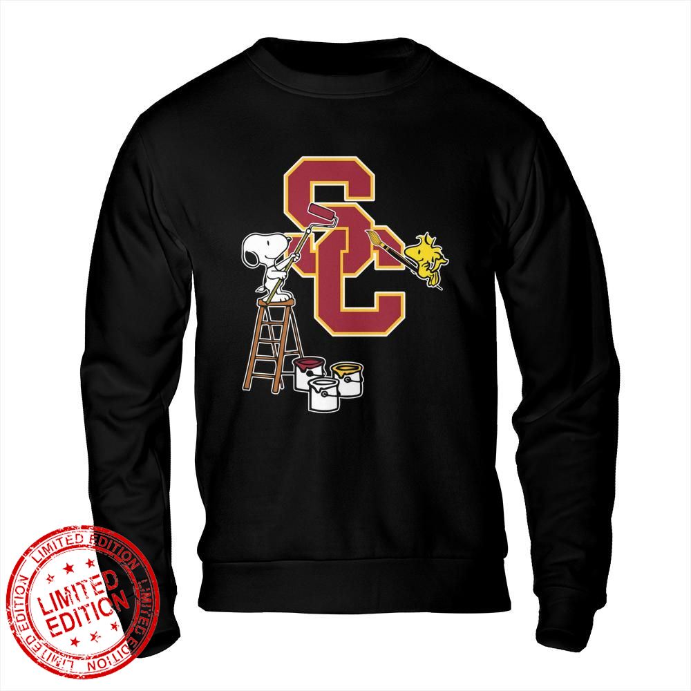USC Trojans Snoopy and Woodstock Painting Logo Shirt