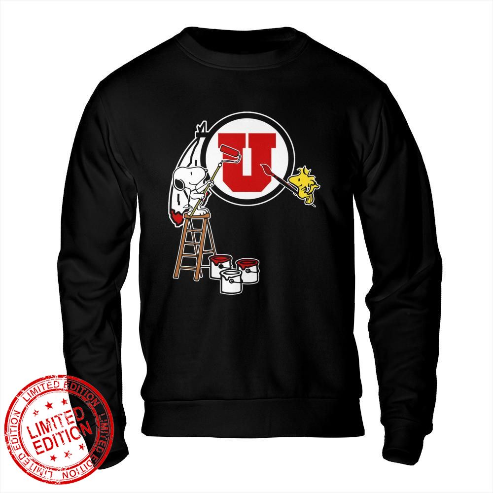 Utah Utes Snoopy and Woodstock Painting Logo Shirt