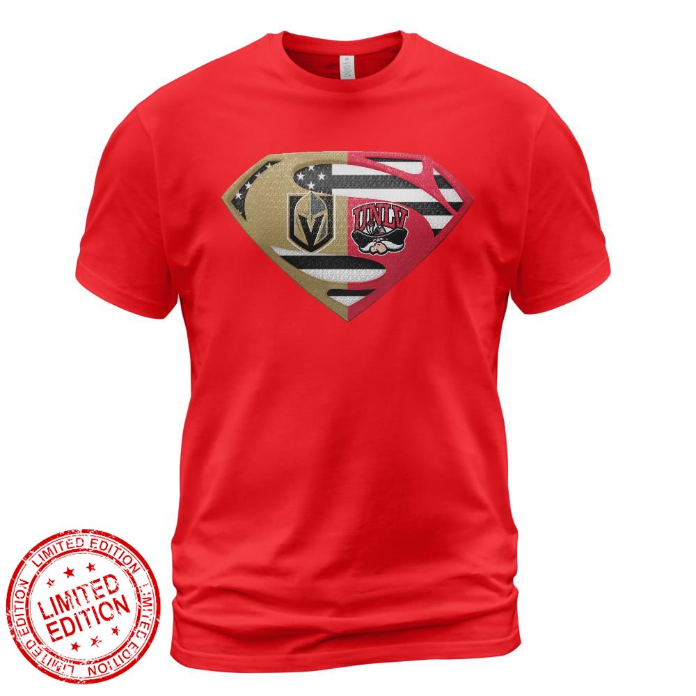 Vegas Golden Knights Unlv Rebels Superman Logo Us Flag Shirt