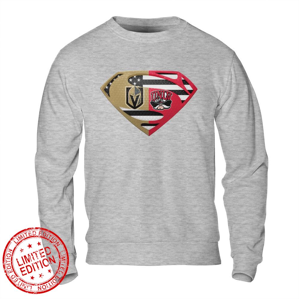 Vegas Golden Knights Unlv Rebels Superman Logo Us Flag Shirt