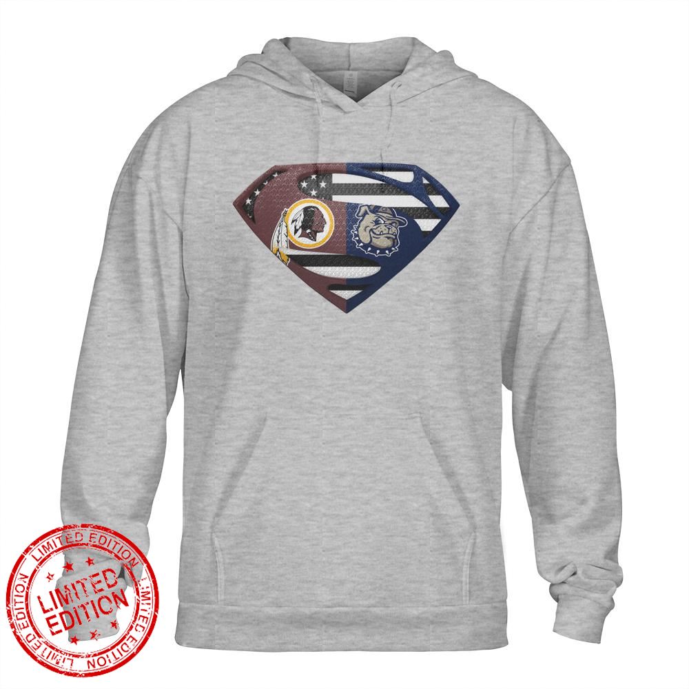 Washington Redskins Georgetown Hoyas Superman Logo Us Flag Shirt