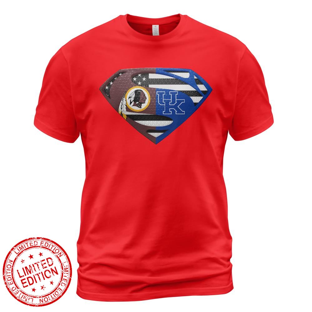 Washington Redskins Kentucky Wildcats Superman Logo Us Flag Shirt