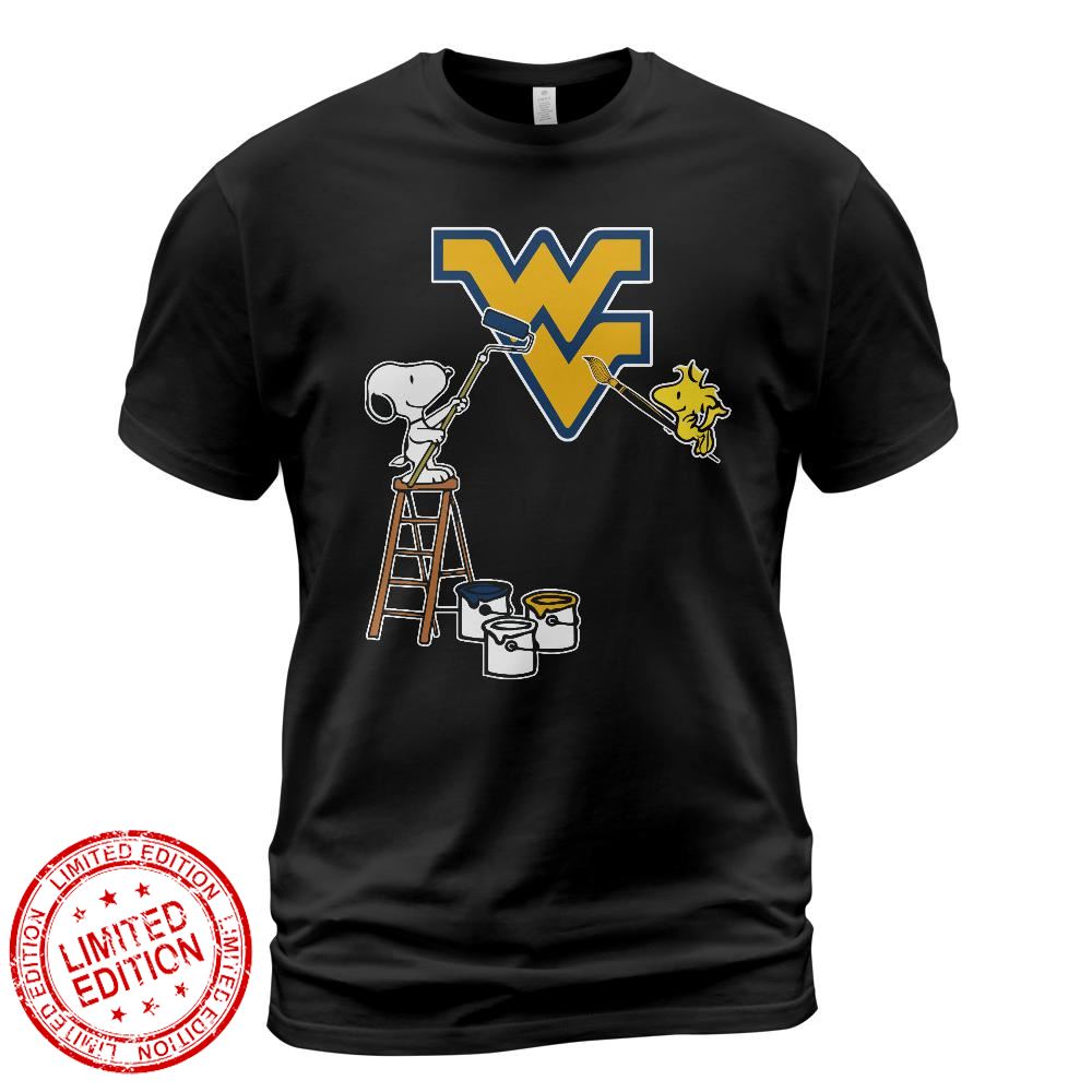 West Virginia Mountaineers Snoopy and Woodstock Painting Logo Shirt