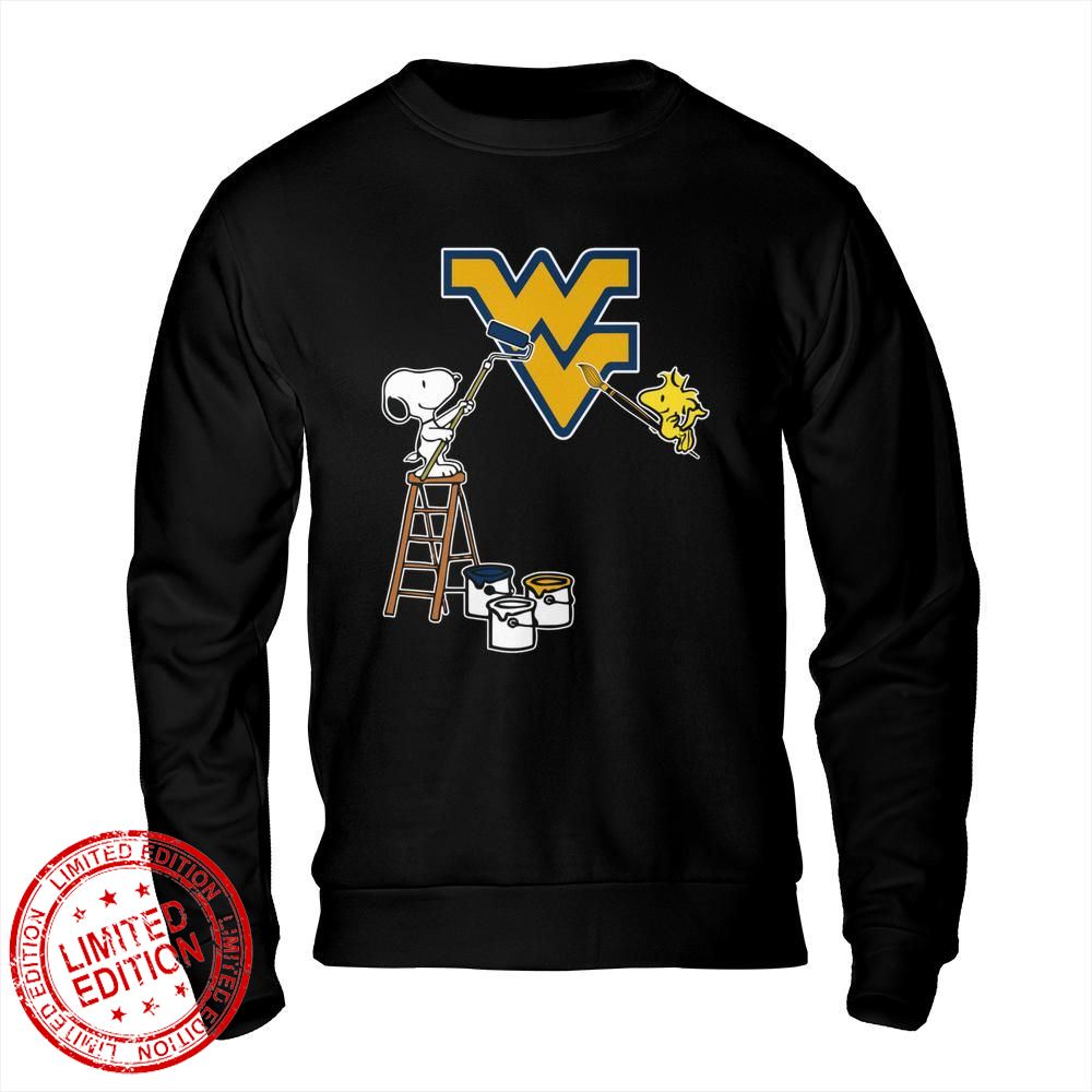 West Virginia Mountaineers Snoopy and Woodstock Painting Logo Shirt