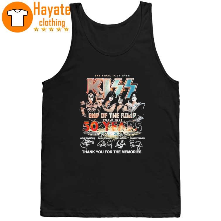 The Final Tour Ever Kiss end of the Road World Tour 50 Years 1973-2023 signatures Shirt The Final Tour Ever Kiss end of the Road World Tour 50 Years 1973-2023 signatures Shirt