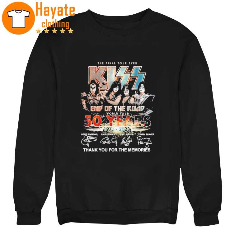 The Final Tour Ever Kiss end of the Road World Tour 50 Years 1973-2023 signatures Shirt The Final Tour Ever Kiss end of the Road World Tour 50 Years 1973-2023 signatures Shirt