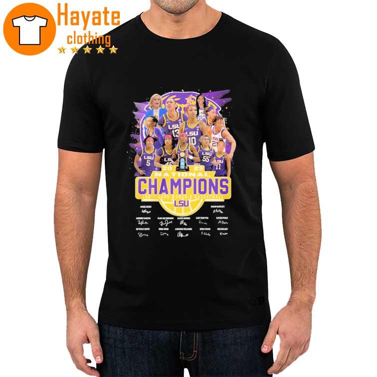 The Teams Sports LSU Tigers 2023 National Champions Women’s Basketball signatures Shirt