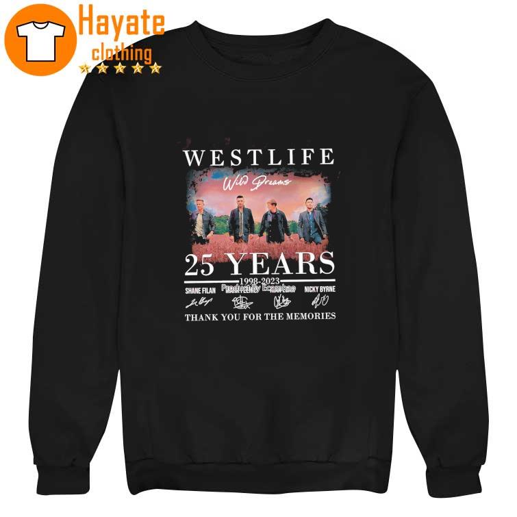 Westlife 25 Years 1998–2023 Thank You For The Memories signatures Shirt Westlife 25 Years 1998–2023 Thank You For The Memories signatures Shirt