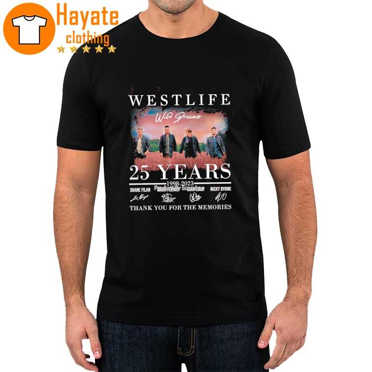 Westlife 25 Years 1998–2023 Thank You For The Memories signatures Shirt