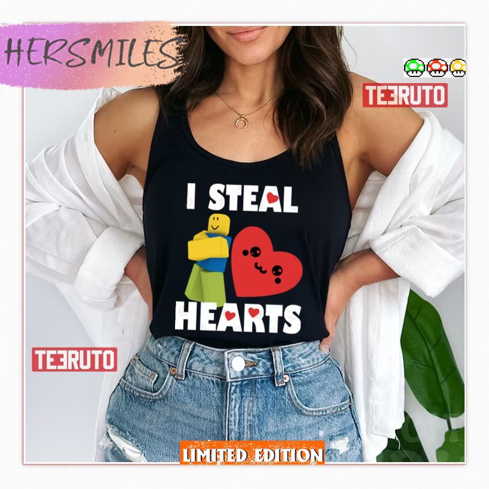 Valentines Day I Steal Hearts Roblox Noob Shirt