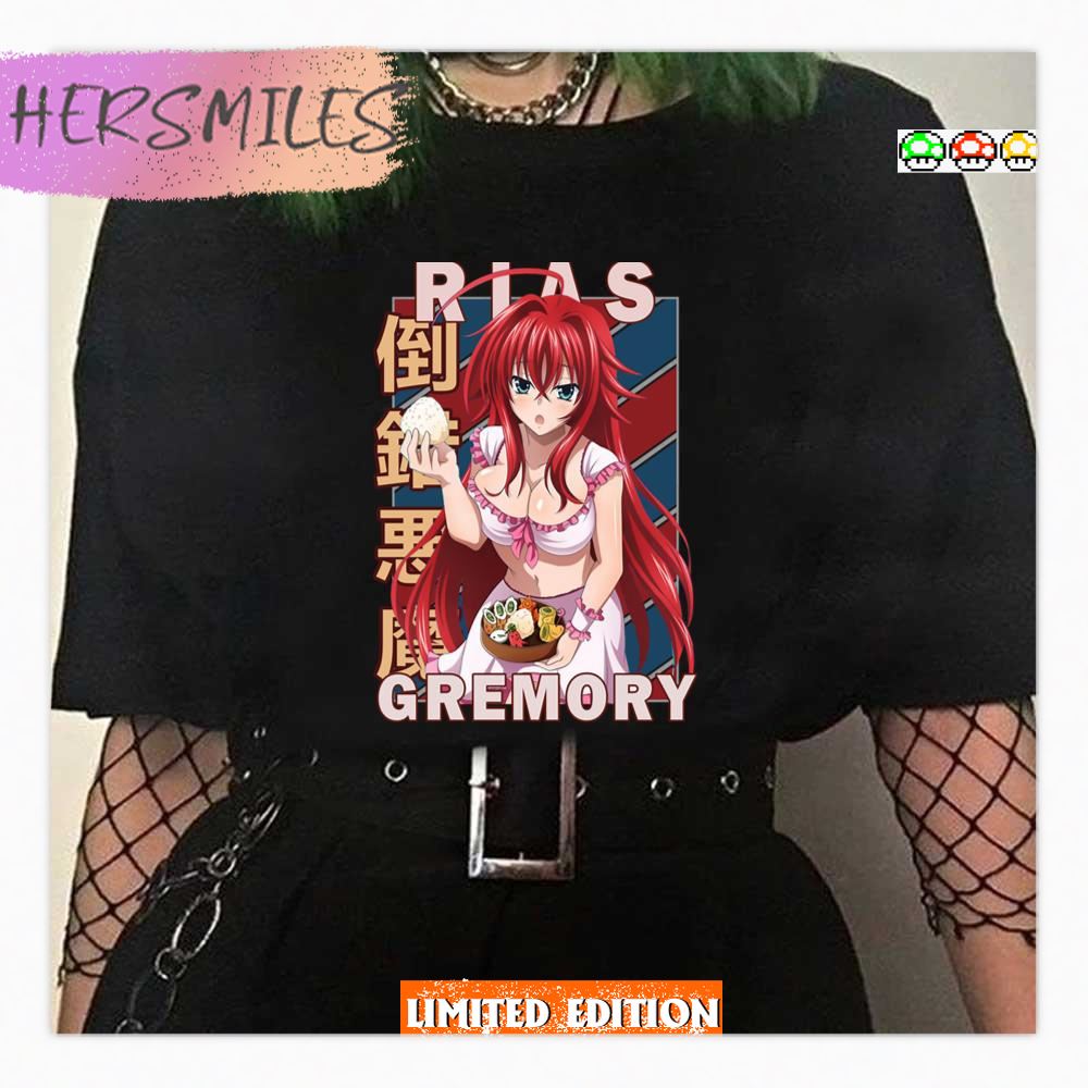 Eating Rias Gremory High School Dxd Haisukuru Di Di Retro Blue Red Design Shirt Eating Rias Gremory High School Dxd Haisukuru Di Di Retro Blue Red Design Shirt