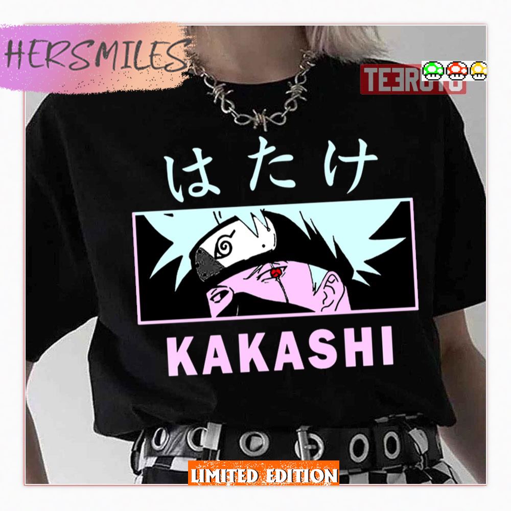 Eyes Pink Text Naruto Shippuden Kakashi Hatake Shirt