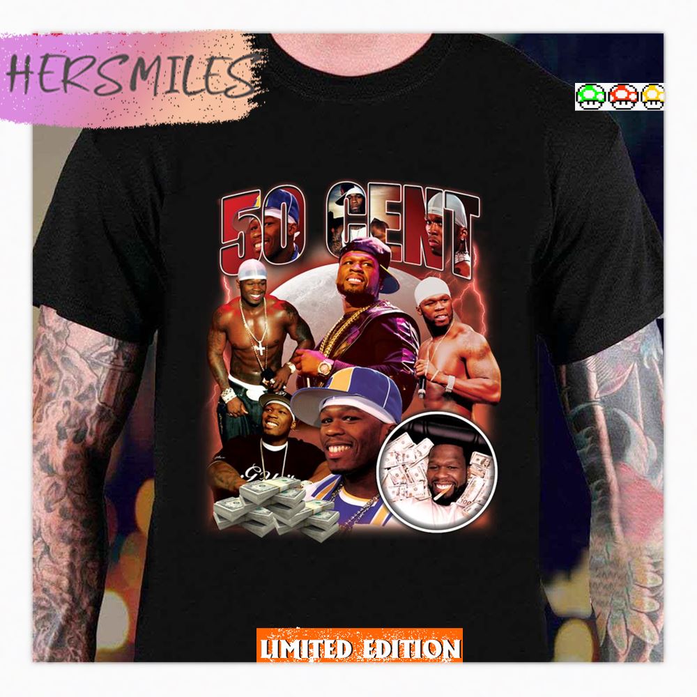 For Hiphop Fans 50 Cent Vintage Bootleg Bootleg 90s Shirt - Hersmiles