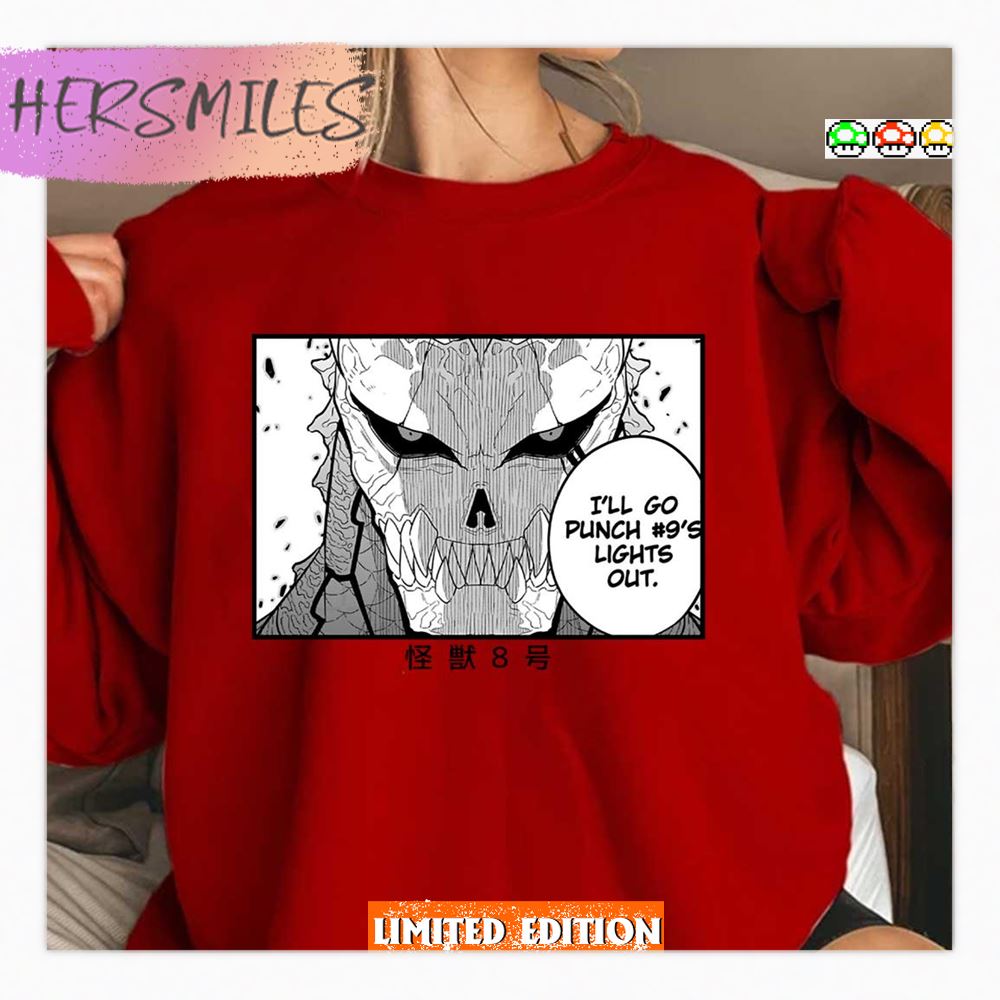 I'll Go Punch #9's Lights Out Kaiju No8 Shirt I'll Go Punch #9's Lights Out Kaiju No8 Shirt