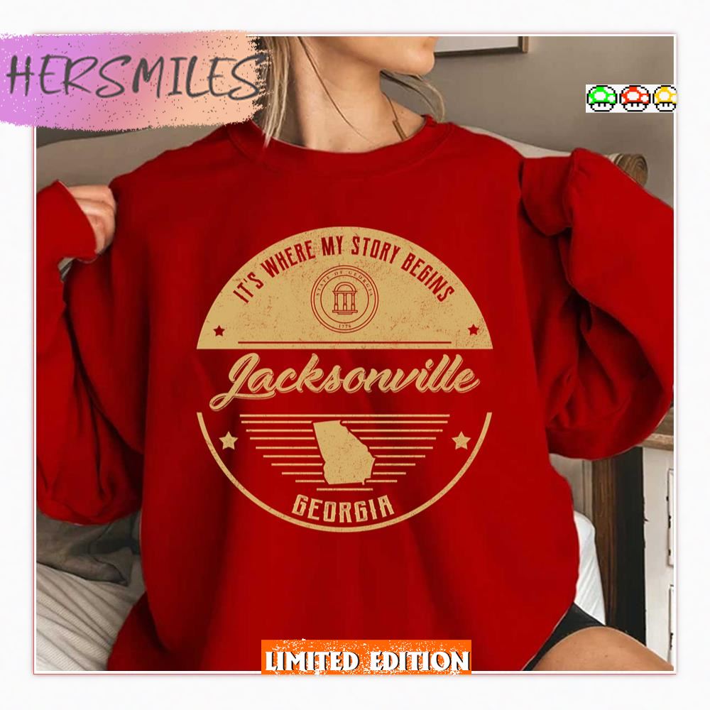 kaart Tientallen Onderscheppen Jacksonville Ga It's Where My Story Begins Shirt - Hersmiles