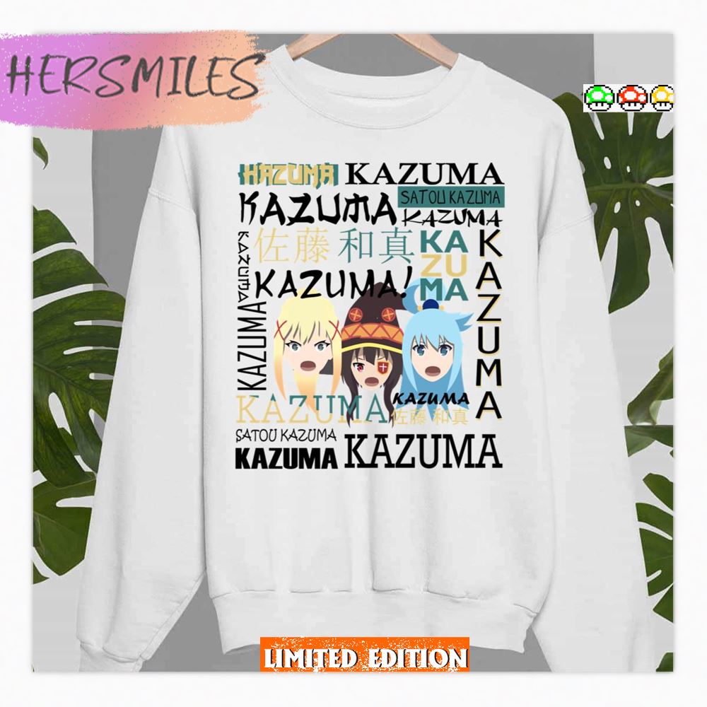 Kazuma Kazuma Kazuma Konosuba Cute Trio Shirt Kazuma Kazuma Kazuma Konosuba Cute Trio Shirt