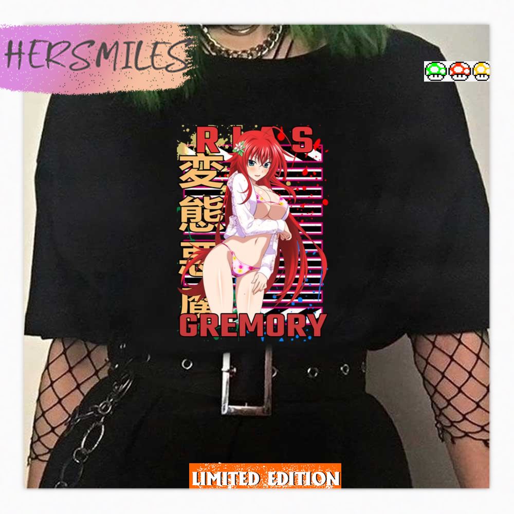 Long Red Hair Rias Gremory High School Dxd Urban Anime Manga Design Shirt Long Red Hair Rias Gremory High School Dxd Urban Anime Manga Design Shirt