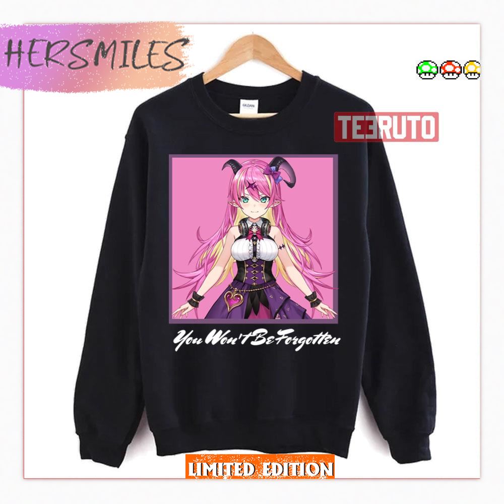 Mano Aloe You Won't Be Forgotten White Text Hololive Shirt Mano Aloe You Won't Be Forgotten White Text Hololive Shirt