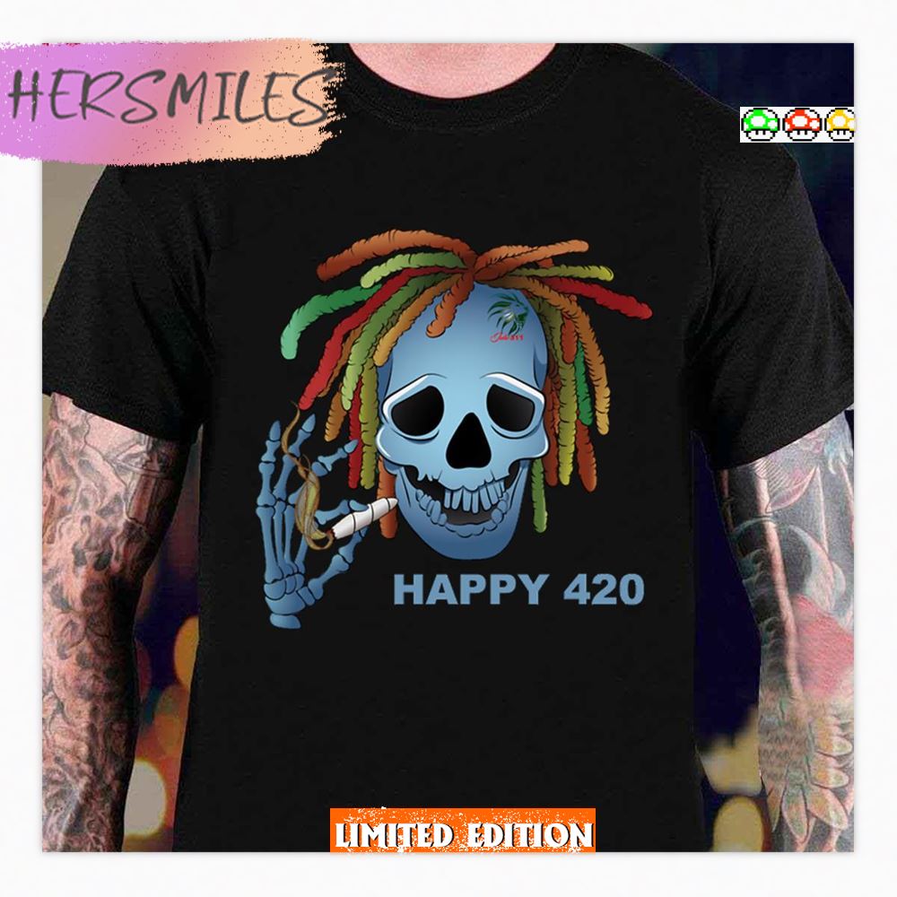 The Smoking Skull Happy 420 Shirt