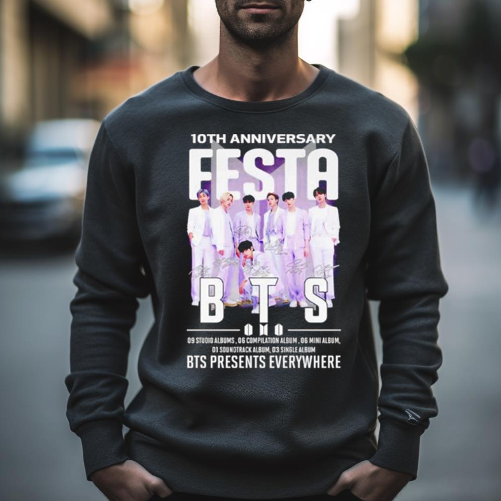 BTS 10th anniversary FESTA presents everywhere signatures Shirt