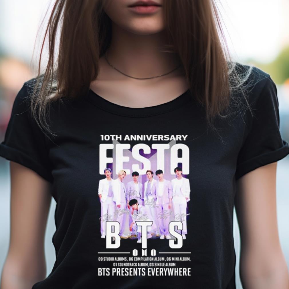 BTS 10th anniversary FESTA presents everywhere signatures Shirt BTS 10th anniversary FESTA presents everywhere signatures Shirt
