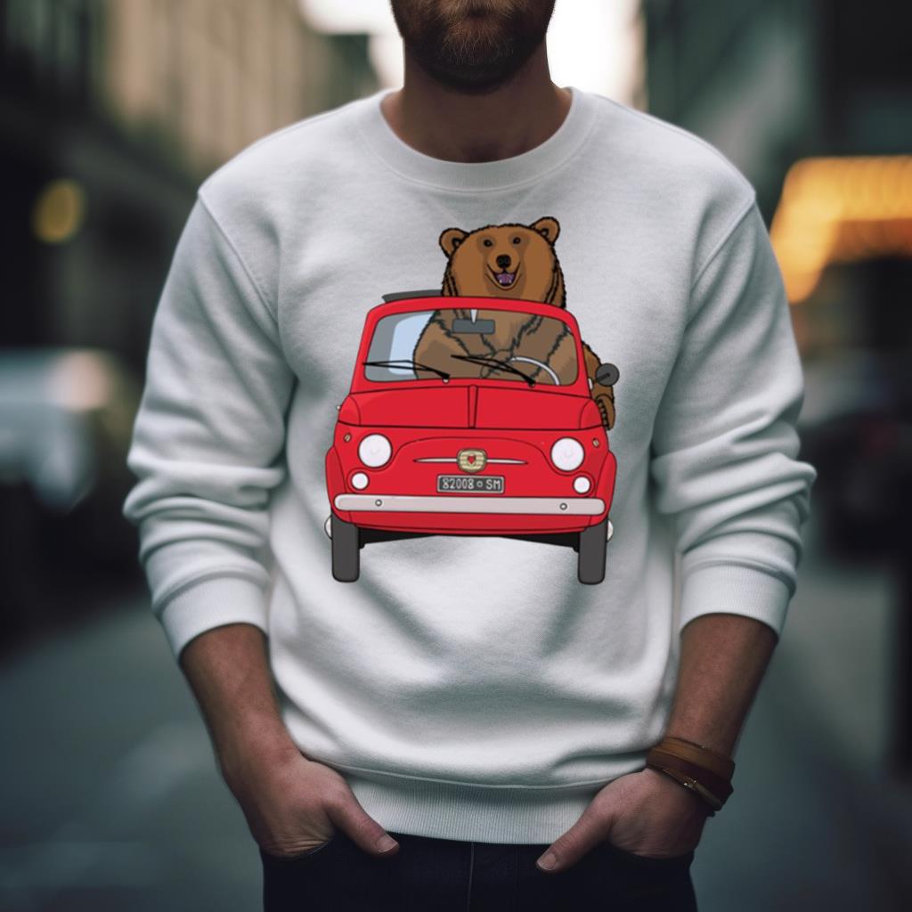 Bear In A Red Fiat 500 Shirt