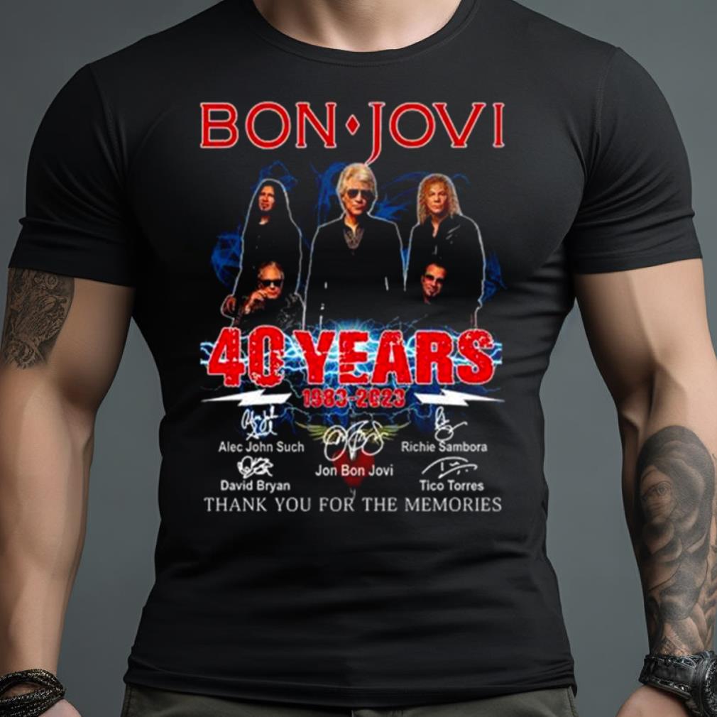 Bon Jovi 40 Years 1983 2023 Thank You For The Memories Signatures Shirt