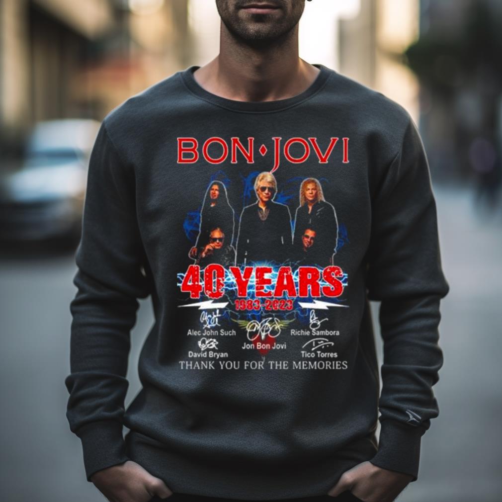 Bon Jovi 40 Years 1983 2023 Thank You For The Memories Signatures Shirt