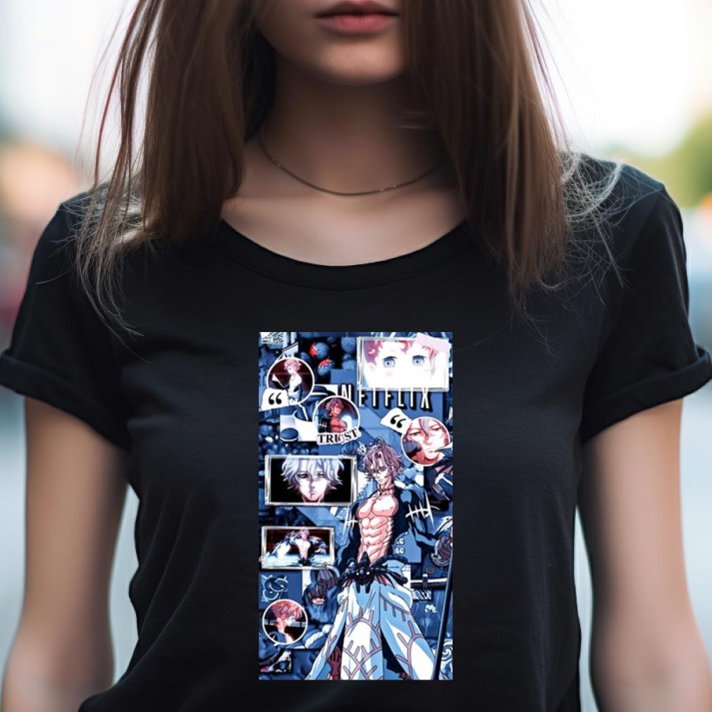 Colored Illustration Poseidon Japan Anime Shirt Colored Illustration Poseidon Japan Anime Shirt