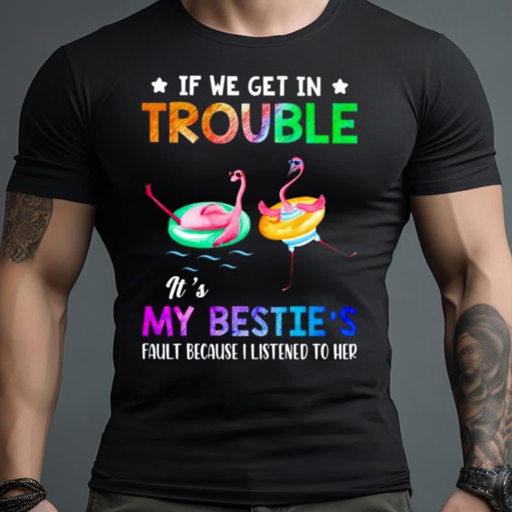 Flamingo If We Get In Trouble It’S My Bestie’S Fault Because I Listened To Her Shirt