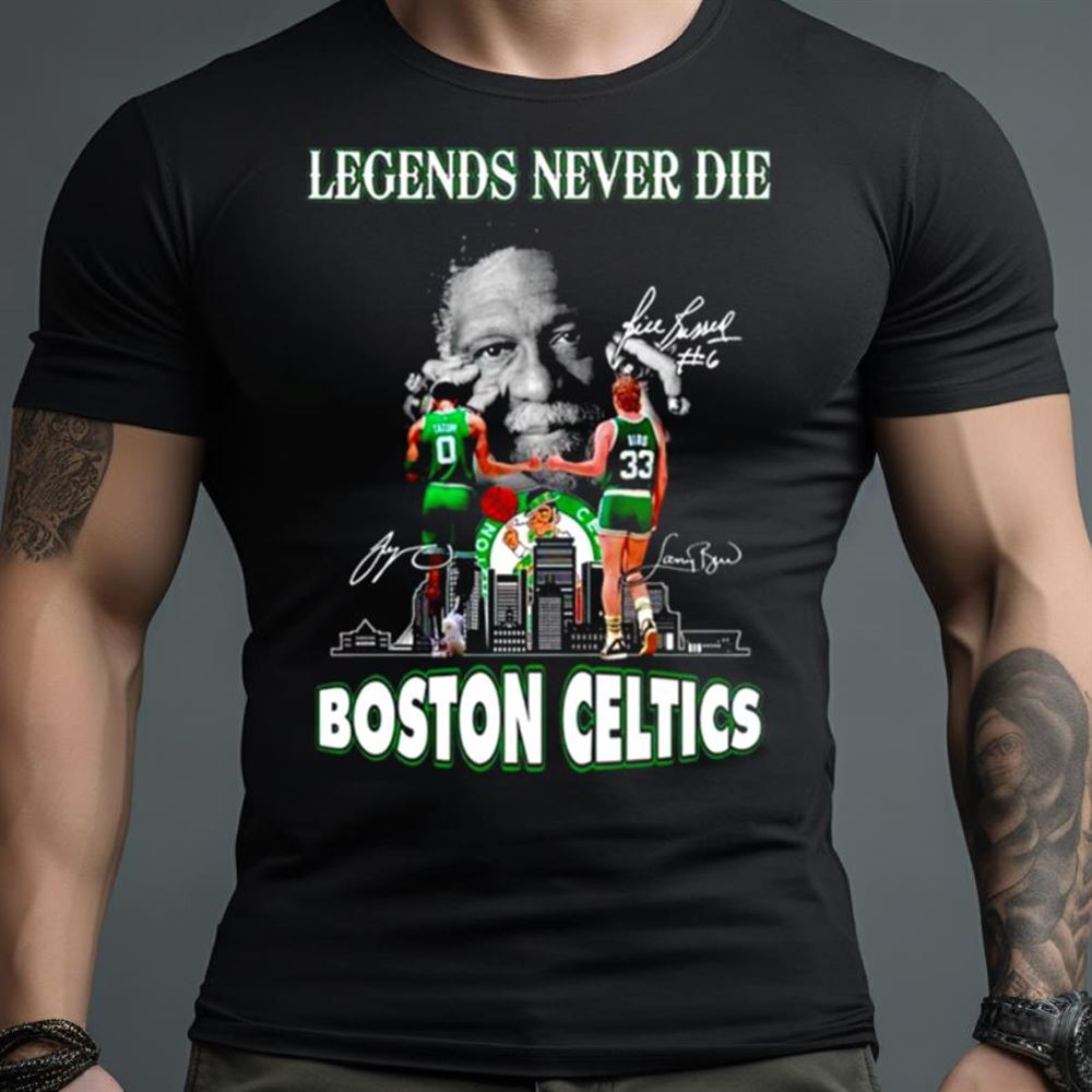 Jayson Tatum and Larry Bird legends never die Boston Celtics signatures Shirt